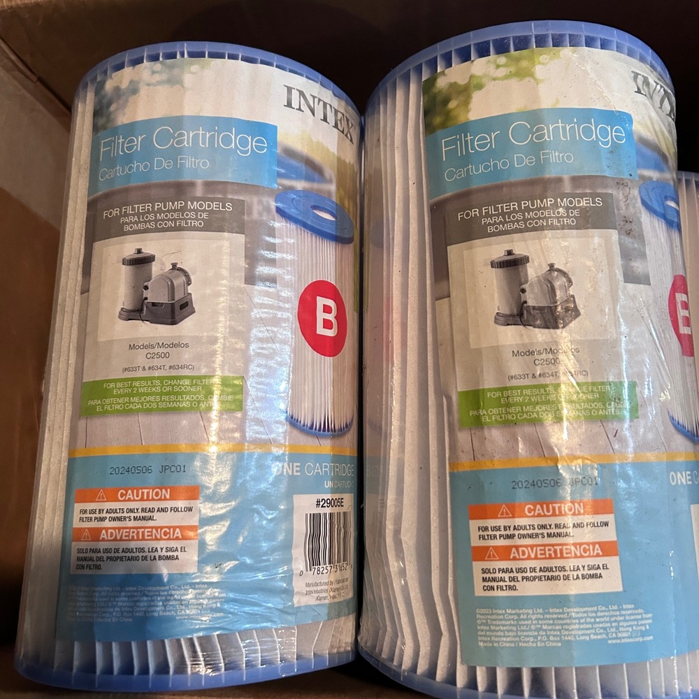 Intex‎ Filter Cartridge B for Pump Models C2500 and C1500 5 Pack Lot of 5